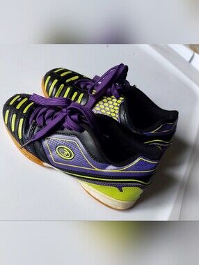 Kids Purple and Neon Yellow Athletic Sneakers